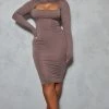 Shape Mocha Jersey Cut Out Long Sleeve Midi Dress -US Dresses Sales Store 4f0b03f1313915ff4590e754ac9d8247e57bc05f cnd0636 1