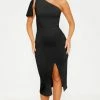 Black One Shoulder Bow Detail Midi Dress -US Dresses Sales Store 4f61e2bb072adf2160350bdaba3efe397d48db43 CMZ8019 1