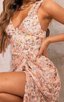 Peach Floral Print Underwire Detail Draped Midi Dress -US Dresses Sales Store 4fa981558c49175ecddf38df76d39ff148a0ad16 cms4579 5