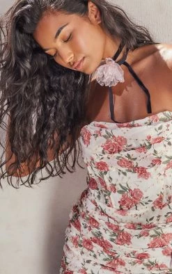 Cream Floral Embroidered Bandeau Ruched Bodycon Dress -US Dresses Sales Store 5013bc3bda8949cfa3f04f05ba38b189fa98c86d cnd7560 4