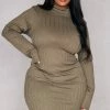 Plus Khaki Rib High Neck Bodycon Dress -US Dresses Sales Store 50ab1bac96e5c05459f58933042d85940d8265fb cnd4821 1