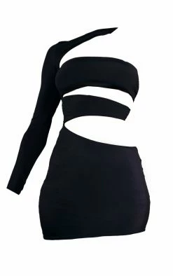 Black Slinky One Shoulder Multi Cut Out Bodycon Dress -US Dresses Sales Store 50b527e3ab2bf6411044c759c17037d02ef013a3 cnc2755 5