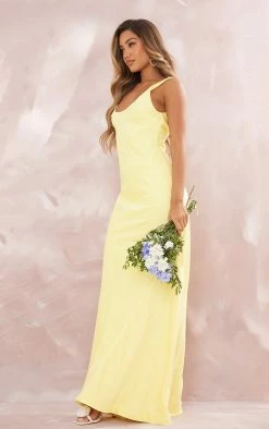 BRIDAL Lemon Satin Scoop Back Maxi Dress 9 BRIDAL Lemon Satin Scoop Back Maxi Dress -US Dresses Sales Store 5109b8e55140642204b7e012784ad6410e954390 cnd9174 3