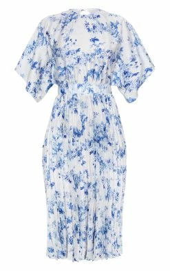 Pastel Blue Floral Print Open Back Pleated Midi Dress -US Dresses Sales Store 511a0f46d1c863f7d44faae50c1a9ecfa4cca6fb cmh3300 5
