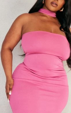 Plus Hot Pink Crepe Neck Detail Maxi Dress 10 Plus Hot Pink Crepe Neck Detail Maxi Dress -US Dresses Sales Store 5227191dec5e62c77072abf3adcc1877ff244638 cnd4972 4