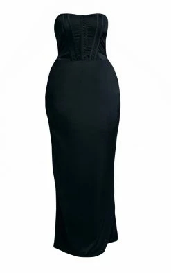 Plus Black Satin Corset Bandeau Maxi Dress -US Dresses Sales Store 52b306a1ccd7963e14846873250af3cd8521453e cnc5105 5