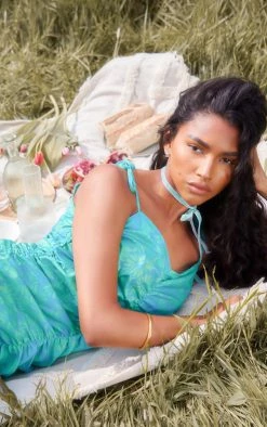 Green Floral Ruched Strappy Halterneck Bodycon Dress -US Dresses Sales Store 53607b97b56deda0ebb525ffb1e19eabf33b63f0 cnd8919 4