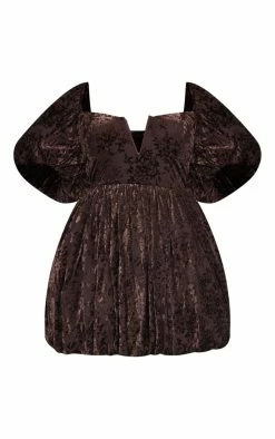 Plus Chocolate Devore V Bar Puffball Dress -US Dresses Sales Store 5491af852f3bd4568bf4761b0cee6101501f4641 cna8349 5
