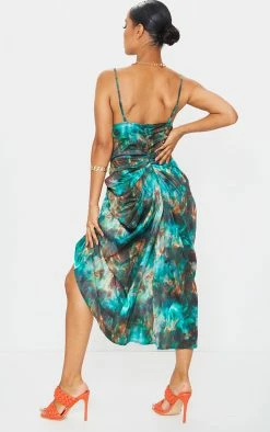 Green Print Satin Strappy Cowl Neck Side Gathered Midi Dress 8 Green Print Satin Strappy Cowl Neck Side Gathered Midi Dress -US Dresses Sales Store 550efee9eec93e5daea2944fde1cc94baf3d5940 cmm5294 2