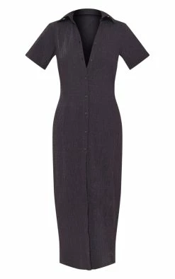 Black Crinkle Textured Button Maxi Shirt Dress 11 Black Crinkle Textured Button Maxi Shirt Dress -US Dresses Sales Store 5614f533da0ed04d5ee01797e993b8af04b65f72 cnd8850 5