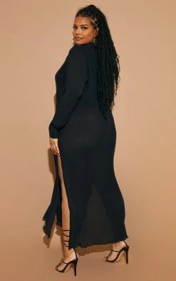 Plus Black Plisse Midi Shirt Dress -US Dresses Sales Store 5774f9ab03e8c729c12c07cbe617788d1c465c3e cmv7992 3