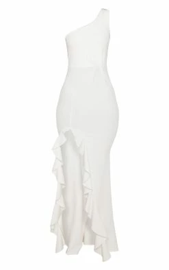 White One Shoulder Ruffle Hem Maxi Dress -US Dresses Sales Store 57ea319242e2086111e6b2f63d9db0d522f12d86 CLX8686 3