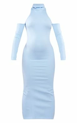 Maternity Pale Blue Snatched Rib Cut Out Maxi Dress -US Dresses Sales Store 5a816dded8e3258eeeae9128847dc687ab13ad8e cnd3254 5