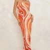 Orange Swirl Print Slinky Bandeau Maxi Dress -US Dresses Sales Store 5b18a73d553125fbe2b61218d6943dfd481b5ce6 cne2718 1