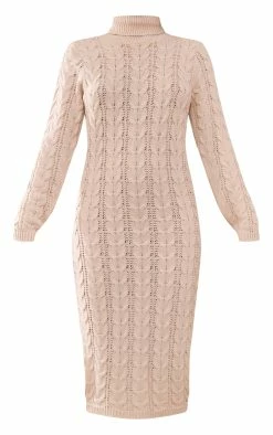 Oatmeal Roll Neck Cable Knit Dress -US Dresses Sales Store 5c2d4a940daeacea4a3f54d534004ff1505d02f6 cnc0938 5