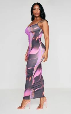 Shape Pink Abstract Print Slinky Spaghetti Strap Midaxi Dress -US Dresses Sales Store 5c4604f55ddde56d82815ac34cd643e30d93e0f3 cnd2577 3