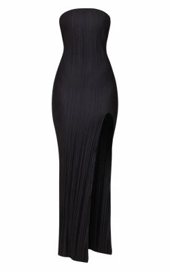 Black Plisse Split Leg Maxi Dress -US Dresses Sales Store 5f1395f05dd0c9128936c3a13f16d7b3c6b221f1 cnb4673 5