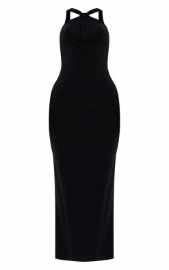 Black Slinky Cowl Knot Back Detail Maxi Dress -US Dresses Sales Store 5f35b71ab7663b08789608fc38701025f0dad88c cnd2260 5