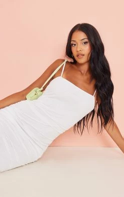 Tall White Mesh Ruched Midi Dress -US Dresses Sales Store 5f5dbc2ddab77cea51eca04901c672d62da4e80b cna0455 5