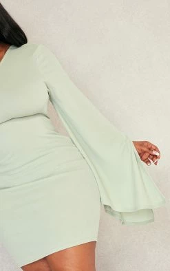 Plus Sage Green Crepe One Shoulder Bodycon Dress -US Dresses Sales Store 6056f9adab457c67f409219e5eb5bee71f5719c1 cnd4975 4