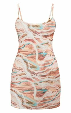 Multi Marble Print Ribbed Strappy Bodycon Dress -US Dresses Sales Store 60a575eec0426ce1ed03b638b9b4efa2bb61b5c3 cmr4968 6