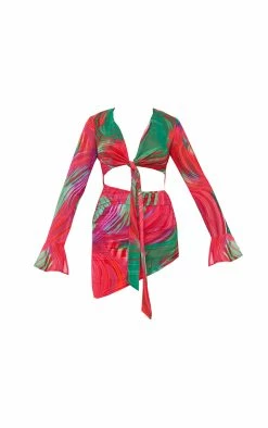 Multi Abstract Print Wrap Detail Shirt Style Bodycon Dress -US Dresses Sales Store 61cc99d4ead46346e116675eff3b65f658b72228 cmy7903 6