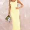 BRIDAL Lemon Satin Scoop Back Maxi Dress