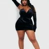 Plus Black Velvet V Bar Glove Detail Dress -US Dresses Sales Store 62c3275c7b2454839a66f6584ff3b0ebee8b2114 cnb4176 3
