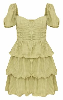 Sage Green Crinkle Cup Detail Tiered Skirt Skater Dress 10 Sage Green Crinkle Cup Detail Tiered Skirt Skater Dress -US Dresses Sales Store 6413124a11b8ae6afc54458d45f6619cc42de228 cne2963 5