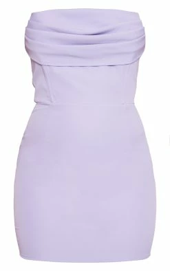 Lilac Woven Bandeau Drape Cowl Detail Bodycon Dress -US Dresses Sales Store 64b1e3cb4eba62273b86bf728ec0a3aadb9ad111 cnd2252 5