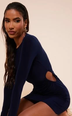 Ink Blue Slinky Long Sleeve Side Cut Out Bodycon Dress 10 Ink Blue Slinky Long Sleeve Side Cut Out Bodycon Dress -US Dresses Sales Store 64e896e0ae8fe7473b03a246d88c6b62e83dbb75 cnc3004 4
