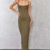 Tall Olive Jersey Strappy Maxi Dress