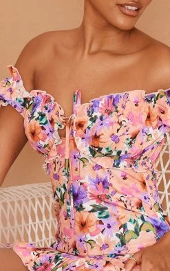 Multi Floral Print Ruched Cup Detail Frill Hem Bodycon Dress -US Dresses Sales Store 6559ef97f052d001852dd9b7546a51a966a68bd1 cmw9242 5
