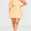 Plus Peach Textured One Shoulder Puffball Dress -US Dresses Sales Store 66a4ddcdf98df9b93169a2f688f79576ad881f78 cne0768 1