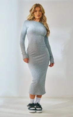 Grey Wide Rib Tie Back Midi Dress -US Dresses Sales Store 66c39e45ffa5e5ddb0bd5caa66444833d90ddf49 cnd4073 3