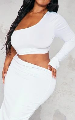 Plus White Slinky One Shoulder Cut Out Midi Dress -US Dresses Sales Store 674ae73c8cb94ee3a7ae33c963ca6b6f07b87d5b cnb4365 4