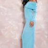 Petite Bright Blue Acetate Slinky Bardot Long Sleeve Maxi Dress -US Dresses Sales Store 6a420ebd1c65873ae4ad188cfafd69a56b232aaf cne5229 1