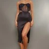 Black Mesh Bandeau Corset Split Detail Midi Dress -US Dresses Sales Store 6a88e4129a14e4f7f3e14057dc46cbf7bea0cb8b cnb2491 1