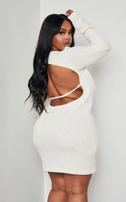 Plus Cream Textured Laddered Cut Out Back Bodycon Dress 10 Plus Cream Textured Laddered Cut Out Back Bodycon Dress -US Dresses Sales Store 6aa0f35352d856a535a8d77bb949e3825061150d cnd4417 1