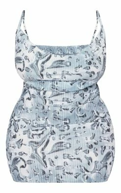 Plus Silver Liquid Printed Plisse Cowl Neck Bodycon Dress -US Dresses Sales Store 6aa6c16f300efb45a517a90b80ef3178e34befb8 cne0542 5