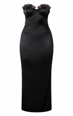 Shape Black Satin Lace Trim Tie Back Maxi Dress -US Dresses Sales Store 6cd05dd269013968bcfbe439adde489364e55704 cnc4679 5