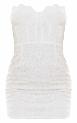 White Broderie Anglaise Bandeau Scallop Bodycon Dress -US Dresses Sales Store 6ebb370347f51d2279b4a97596907a457c20a630 cne1366 5