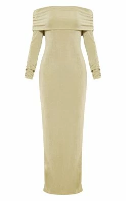 Petite Olive Acetate Slinky Bardot Long Sleeve Maxi Dress -US Dresses Sales Store 705aac5d946ad4f73ee9b1ffc284af2336646647 cne5230 5