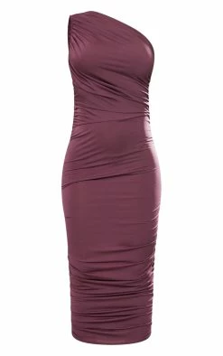 Plum Slinky One Shoulder Ruched Longline Midi Dress -US Dresses Sales Store 70a98bdaeed9a239263cd2b3d4a58f19b89bcfc4 cnb8055 5