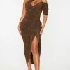 Chocolate Glitter Plisse Cut Out One Shoulder Draped Midi Dress -US Dresses Sales Store 70ac55650fd2312ca2069a6534857e9b0406baa2 cmu6150 1