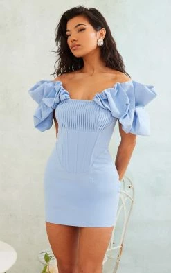 Light Blue Pleated Corset Detail Puff Sleeve Bodycon Dress 9 Light Blue Pleated Corset Detail Puff Sleeve Bodycon Dress -US Dresses Sales Store 7362e78e666e9ec30b19c550d5bcf8bf50d41017 cnd8009 3