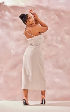 Plus Stone Linen Look Asymmetric Strap Midi Dress -US Dresses Sales Store 758ca15e1e4d0e1385e634e6e60821bb8be0abfb cnd4926 2