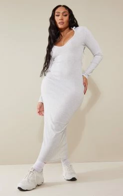 Shape Grey Marl Wide Rib Collar Detail Midaxi Dress -US Dresses Sales Store 7653960ae808dd473ed237a1e3a09b27775c5bf5 cnb7635 3