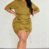 Plus Dark Olive Nylon Ruched Bodycon Dress -US Dresses Sales Store 77f9ec149ccfdb26c0efb68d833cda806c96ff17 cnc7402 1