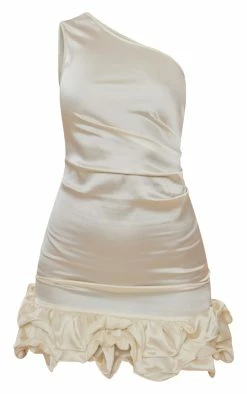 Cream Satin One Shoulder Frill Hem Bodycon Dress -US Dresses Sales Store 7d32be3a4d257067bd592b5cb562b3f0078cdef1 cnd2188 5